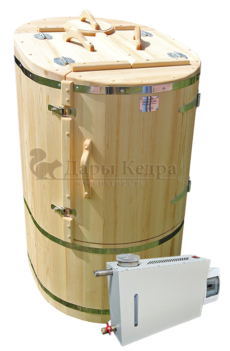 Готовый комплект «Универсальный»: кедровая бочка с парогенератором + био-защита изнутри и снаружи